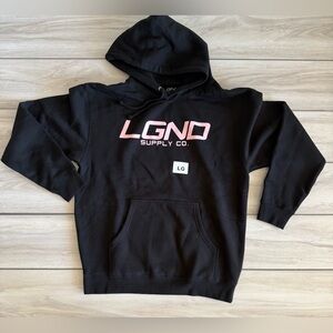 LGND Supply Co Pink Flag Hoodie Black Large NWT